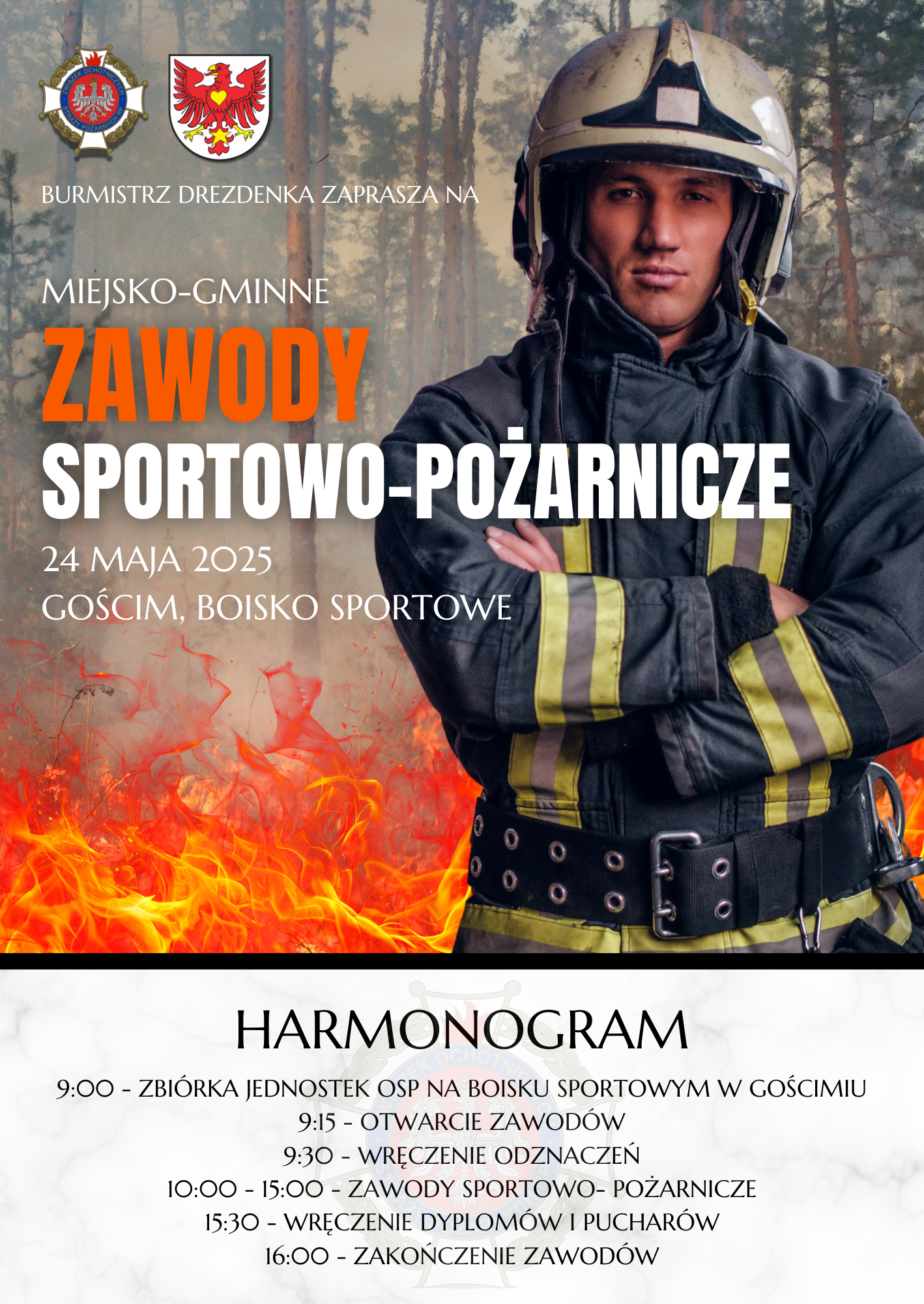 Zapraszamy na Miejsko - Gminne Zawody Sportowo - Pożarnicze w Gościmiu 24.05.2025r.